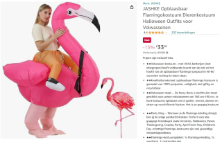 Jashke Opblaasbaar flamingopak voor €33,90 bij Amazon