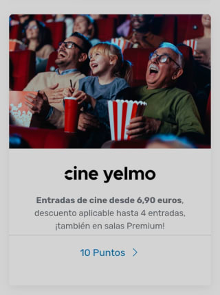 Entrada de lunes a domingo desde 6,90€ (incluye salas premium) por 10 puntos Travel club.