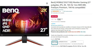 Monitor Gaming Benq MOBIUZ EX2710Q 27" LED IPS QHD 165Hz FreeSync por 186.43€