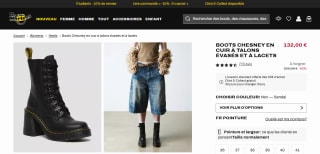 Boots Chesney Dr Martens en cuir à talons évasés et à lacets - du 36 au 43 à 132€