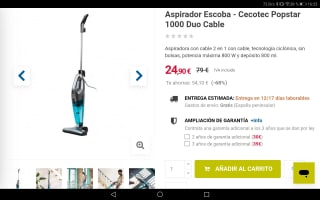 Aspirador Escoba Cecotec Popstar 1000 Duo Cable. Por 24,90€