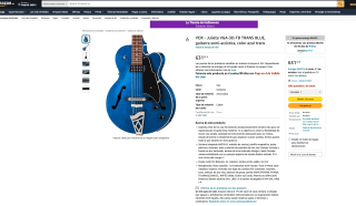 Guitarra Eléctrica/Acústica VOX VGA-3D-TB Azul por solo 631,32€