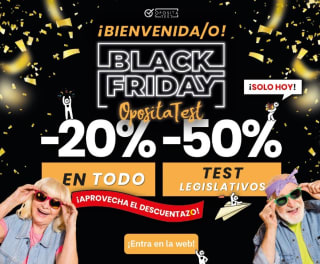 20% de descuento en todo y 50% de descuento en test legislativos