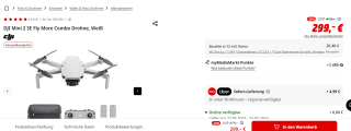 DJI Mini 2 SE drone Fly More Combo voor €299 bij de Mediamarkt in Duitsland