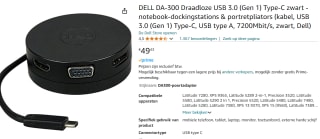 Dell DA300 USB-C mobiele adapter 4K/10Gbps 6-in-1 voor €49,43 bij Amazon