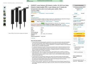 Luces Solares LED Exterior Jardin OUSFOT 32 LED Foco Solar Exterior Impermeable IP67 por 32,19€