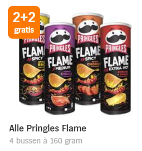 Alle Pringles Flame 2+2 gratis bij de AH