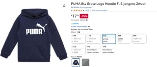 Puma Essentials Big Logo kids Hoodie voor €17,95 bij Amazon