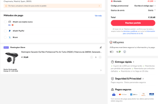 Remington Secador Profesional Pro Air Turbo D5220 2400W Generador Iónico 3 Niveles De Tª 2 Vel por solo 18,68€