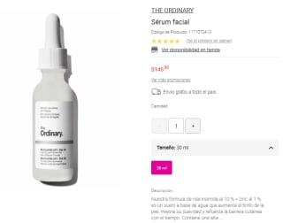 Sérum Facial The Ordinary en $145 | Descuento Liverpool
