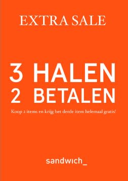 3 halen 2 betalen in outlet stores Zoetermeer & Alkmaar van Sandwich_