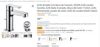 Grifo de baño monomando por 27.49€