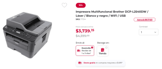 Impresora Multifuncional Brother por $3,739 en Office Depot