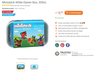 Ministeck Wilde Dieren Box, 500st. voor €5 bij Lobbes