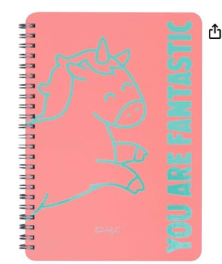 Libreta a5 unicornio negra o rosa you are fantastic Mr Wonderful por 3,25€ (dos modelos