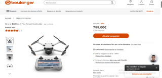 Drone Dji Mini 3 Pro Smart Controller à 799€