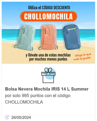 Bolsa nevera mochila IRIS 14 l por 995 puntos