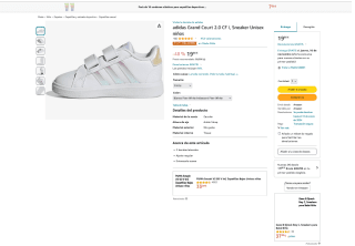 Adidas Grand Court 2.0 CF I Sneaker Unisex niños por 19,90€