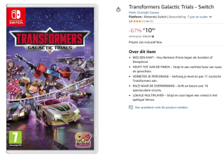Transformers Galactic Trials - Switch voor €10 bij Amazon