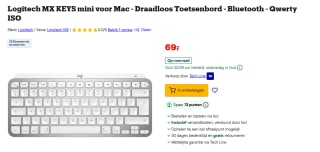Logitech MX Keys Mini voor €69 bij Bol