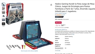Hasbro Juego Mesa clásico Hundir la Flota por 14,65€