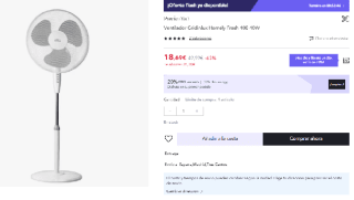 Ventilador Marca Gridinlux Homely Fresh 400 de 40W por 13.08€