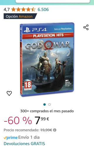 God of War PS4 por 7,99€.