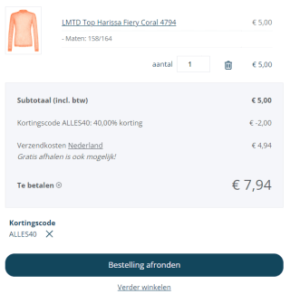 Tot 90% + 40% extra korting bij Liza4kids outlet