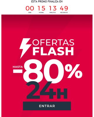 Oferta flash sólo hoy hasta 80% dto