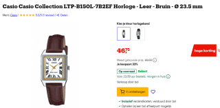 Casio Ltp-b150l-7b2ef Watch voor €46,75 bij Bol