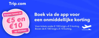 Ontvang tot €10 korting op een vlucht via de app bij Trip.com