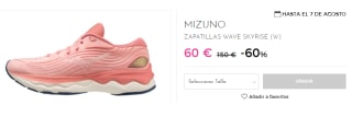 Zapatillas Running para Mujer Mizuno Wave Skyrise 4 por 60€