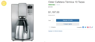 Oster Cafetera Térmica 10 Tazas por $1,197 en Costco