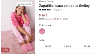 Zapatillas de casa con pelo rosa Smiley para Mujer por 5.99€