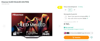 Hisense 65U7NQ - 65 inch - 4K MiniLED - 2024 voor €749 bij Art & Craft