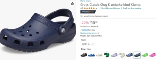 Classic Clog Kids - Donkerblauw voor €15,60 bij Amazon