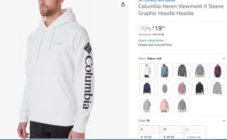 Columbia Viewmont II heren hoodie wit voor €19,50 bij Amazon.nl