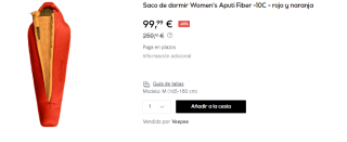 Saco de dormir Mammut Aputi Fiber -10C por 99.99€