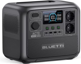 BLUETTI Portable Powerstation AC70, 786Wh LiFePO4-Zonnegenerator met 2 1000W AC-Uitgangen, 100W Type-C, Batterijback-up voor Autoritten, Off-grid, Stroomuitval