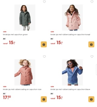 Kinderjas met capuchon voor €15
