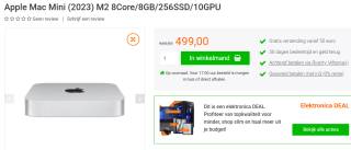 Apple Mac Mini M2 8/10-Core/8GB/256GBSSD MacOS voor €499 bij Yorcom