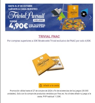 Trivial Pursuit por 4,90€ (con tu compra de +30€)