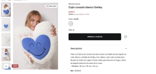 Cojín corazón blanco Smiley por 8,99€