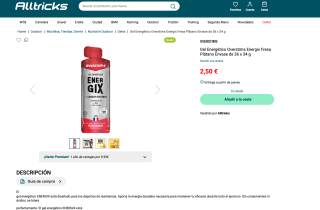 Gel Energético Overstims Energix Fresa Plátano Envase de 36 x 34 g por 2,50€