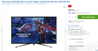 ASUS ROG STRIX XG43UQ Gaming-monitor, 109 cm (43 inch) voor €883,74 bij Max ICT