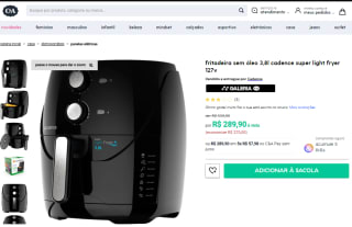 Fritadeira da Cadence de 3,8L, modelo Super Light Fryer - R$ 289,90