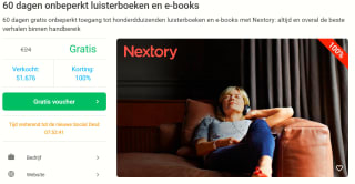 Gratis Voucher 60 dagen onbeperkt luisterboeken en e-books van Nextory via Social Deal