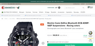 Montre Casio Edifice Bluetooth ECB-40MP-1AEF Suspensione - Racing colors à 99,95€