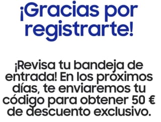 50€ de regalo solo por registrarte en Samsung