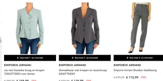 15% extra korting op alles van Emporio Armani kleding & accessoires tot 75% korting bij Secret Sales